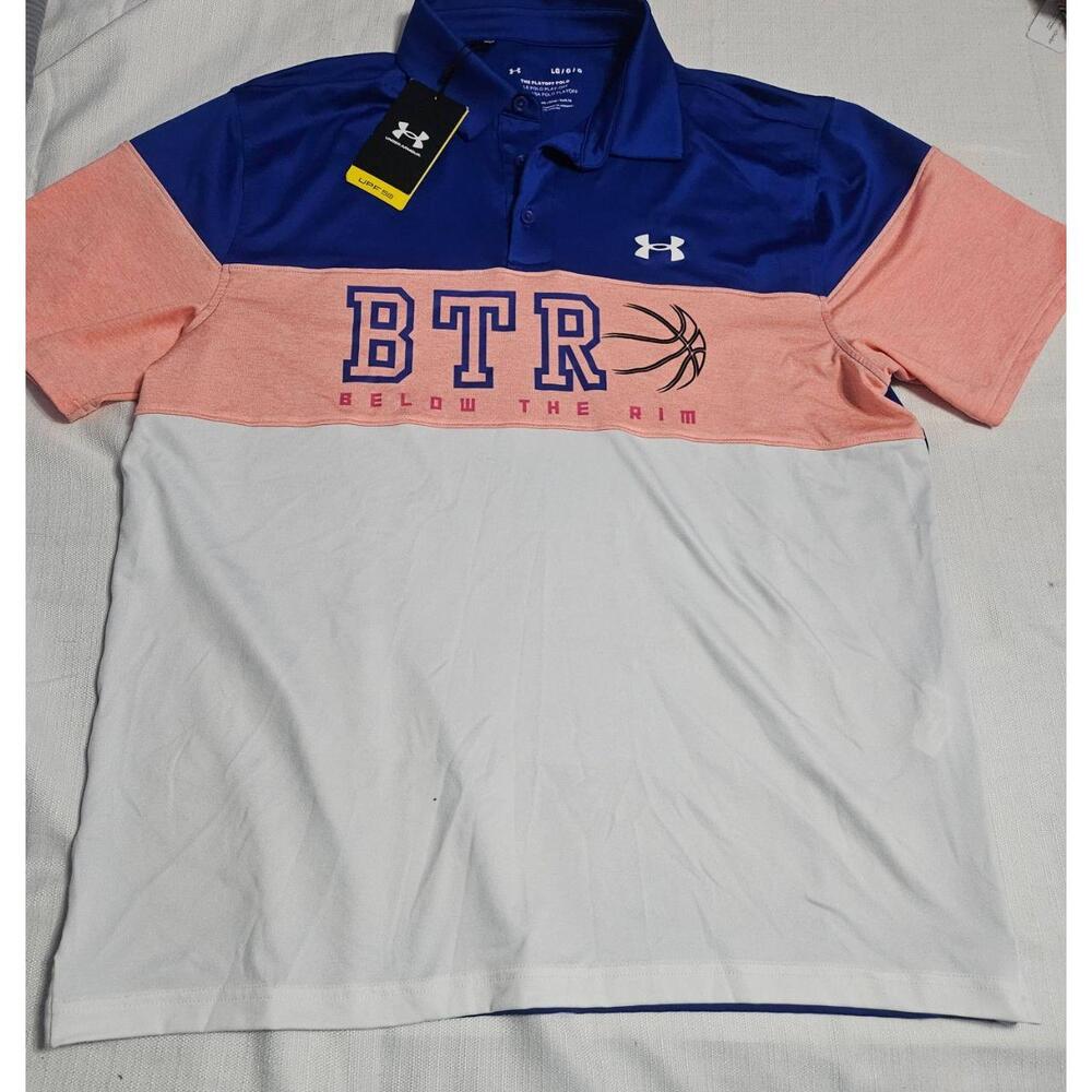 Under Armour UA Playoff Polo 2.0 Color Blocked Loose Fit UPF 30 Mens Large